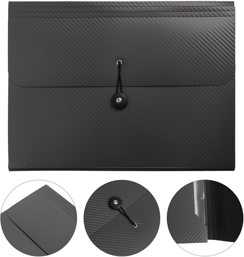 Grey Accordion Expanding File Folder Organizer with Compartments Portable Document Holder Large Capacity - Image 4